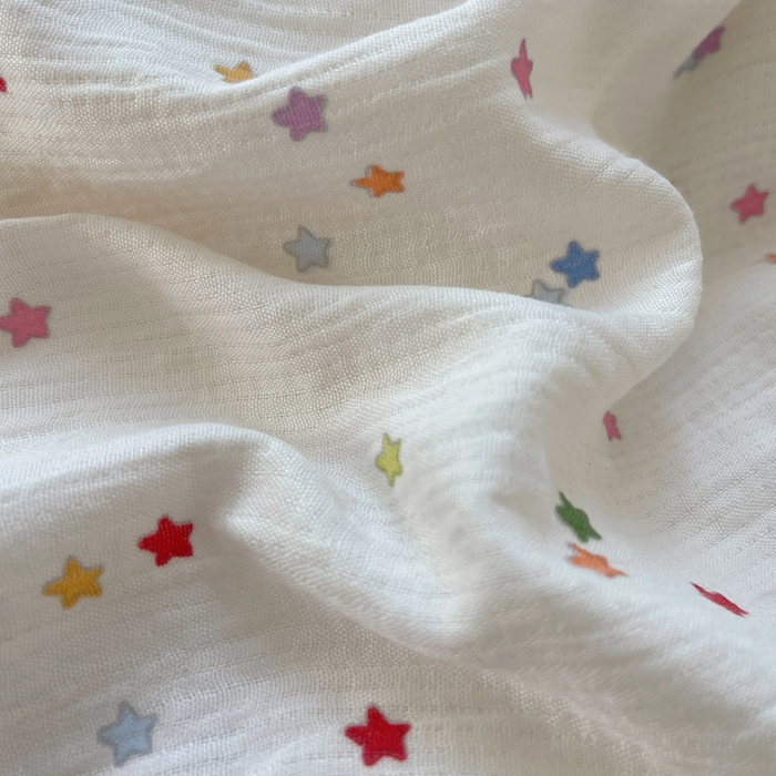 91家纺网 家纺一手货源 找家纺 贝扬思家纺 2025新款亲肤舒适甄选三层纱印花套件系列四件套 幸运星