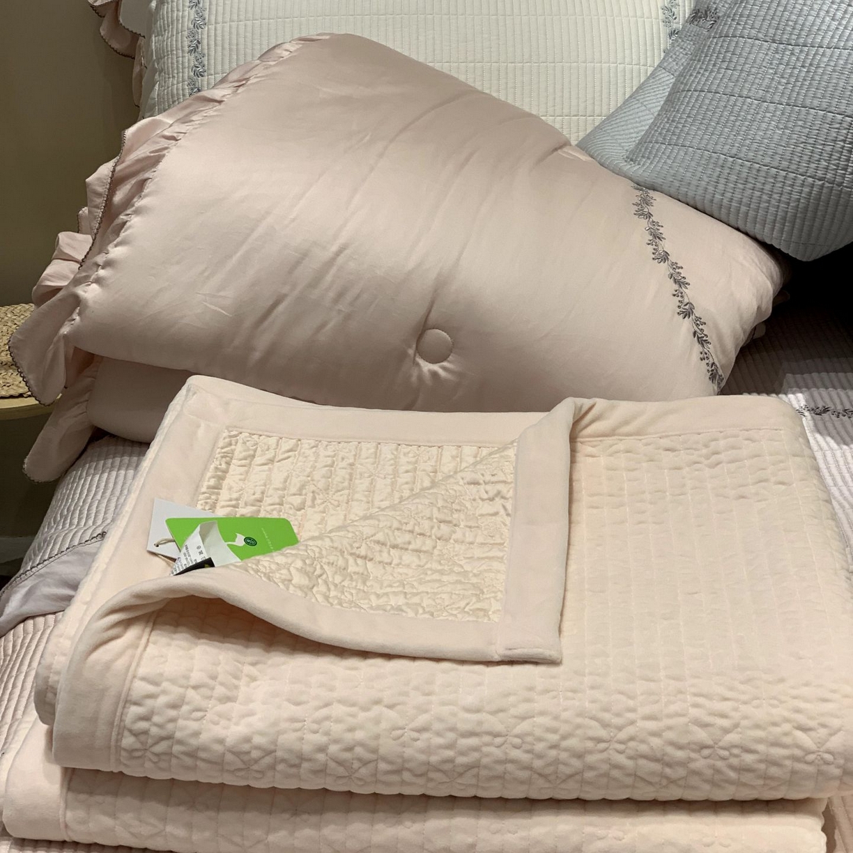 汇庭 2025新款雪花绒单床盖床盖单件 雪花杏粉