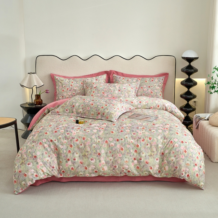 91家纺网 家纺一手货源 找家纺 （总）三沁家居 2025新款全棉碳素磨毛数码印花四件套