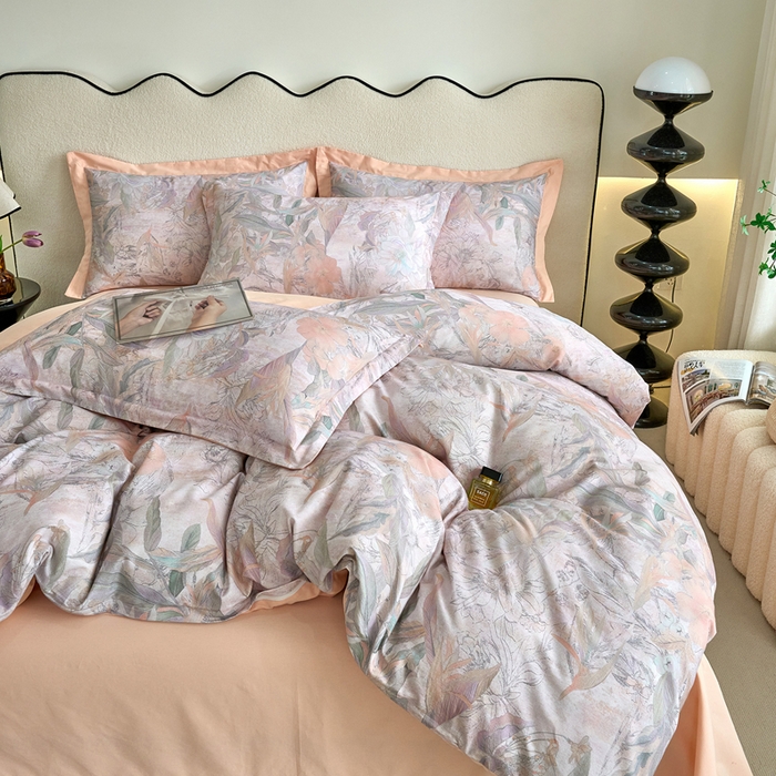 91家纺网 家纺一手货源 找家纺 三沁家居 2025新款全棉碳素磨毛数码印花四件套 夏威夷