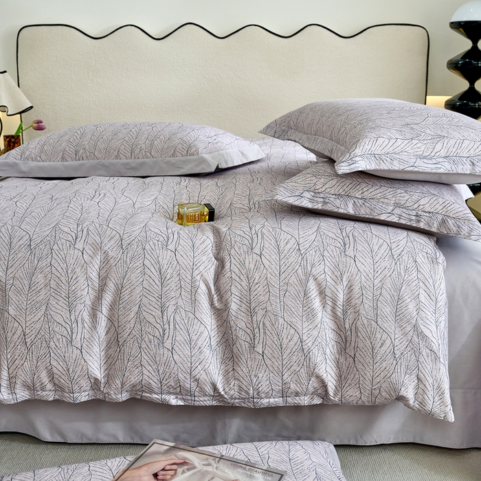 91家纺网 家纺一手货源 找家纺 三沁家居 2025新款全棉碳素磨毛数码印花四件套 伊莎莉