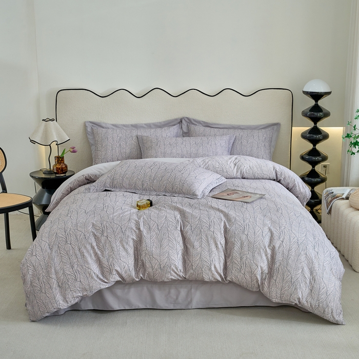 91家纺网 家纺一手货源 找家纺 三沁家居 2025新款全棉碳素磨毛数码印花四件套 伊莎莉