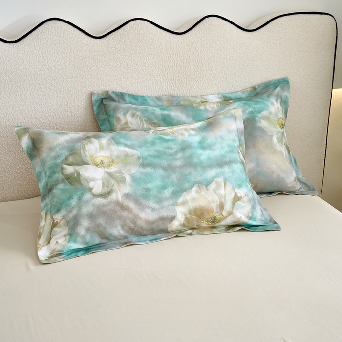 91家纺网 家纺一手货源 找家纺 三沁家居 2025新款全棉碳素磨毛数码印花四件套 弗罗拉