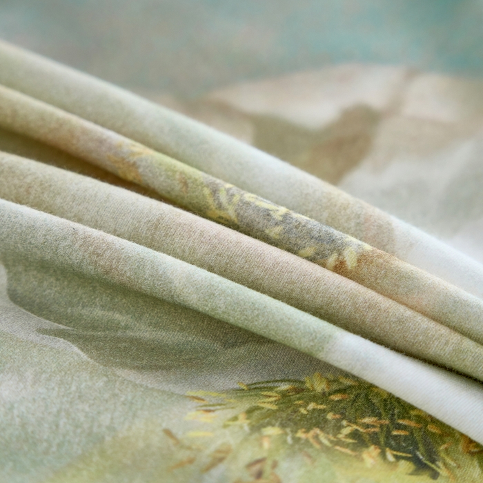 91家纺网 家纺一手货源 找家纺 三沁家居 2025新款全棉碳素磨毛数码印花四件套 弗罗拉