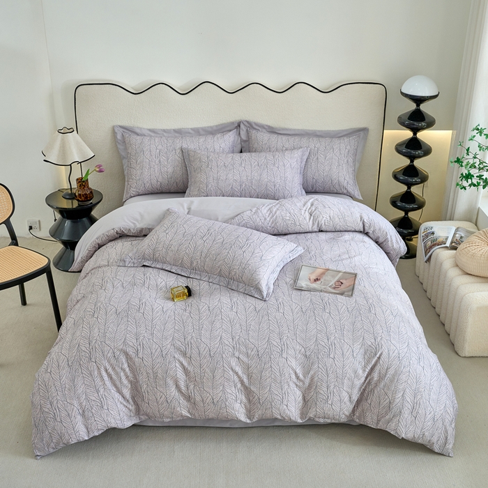 91家纺网 家纺一手货源 找家纺 三沁家居 2025新款全棉碳素磨毛数码印花四件套 伊莎莉