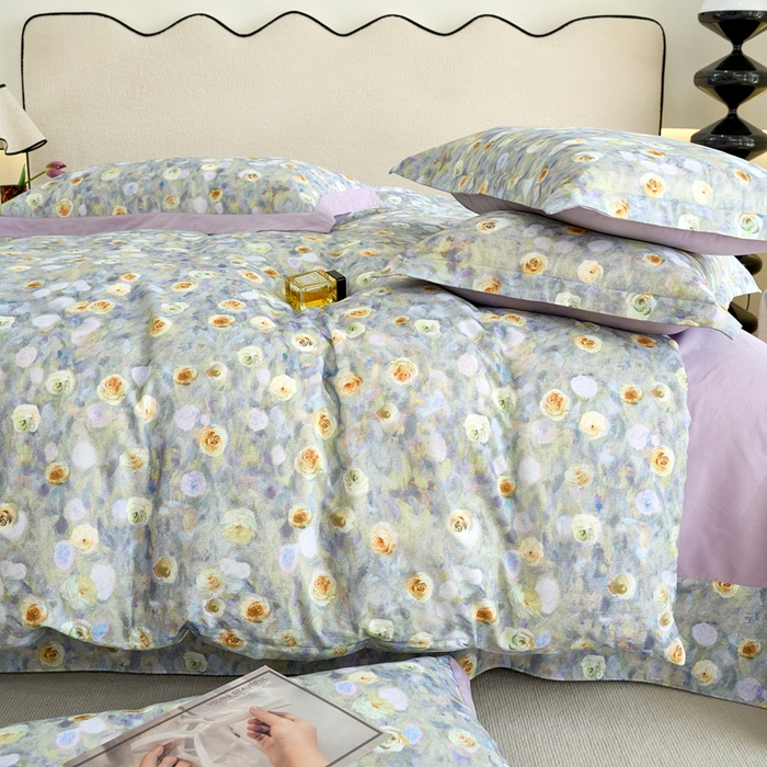 91家纺网 家纺一手货源 找家纺 （总）三沁家居 2025新款全棉碳素磨毛数码印花四件套