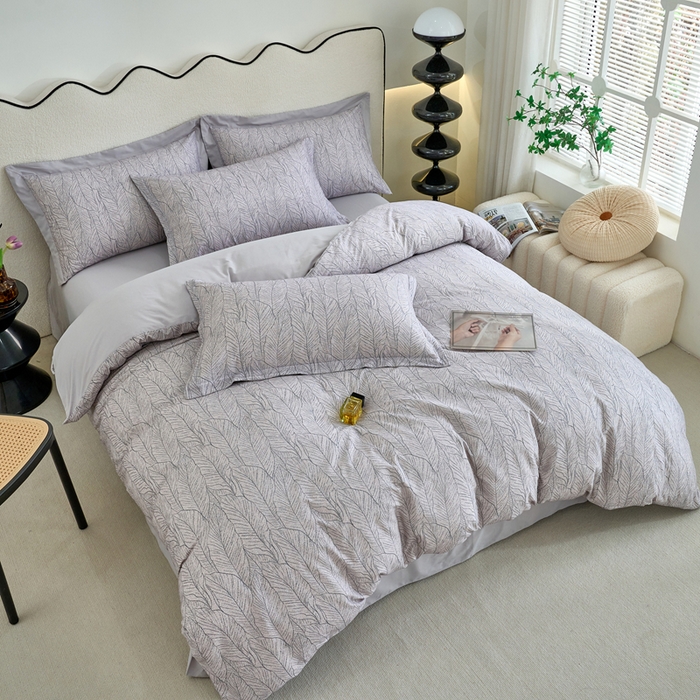 91家纺网 家纺一手货源 找家纺 三沁家居 2025新款全棉碳素磨毛数码印花四件套 伊莎莉