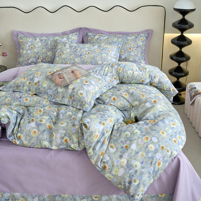 91家纺网 家纺一手货源 找家纺 （总）三沁家居 2025新款全棉碳素磨毛数码印花四件套