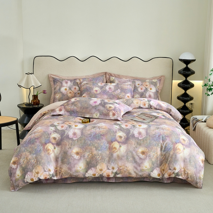 91家纺网 家纺一手货源 找家纺 （总）三沁家居 2025新款全棉碳素磨毛数码印花四件套