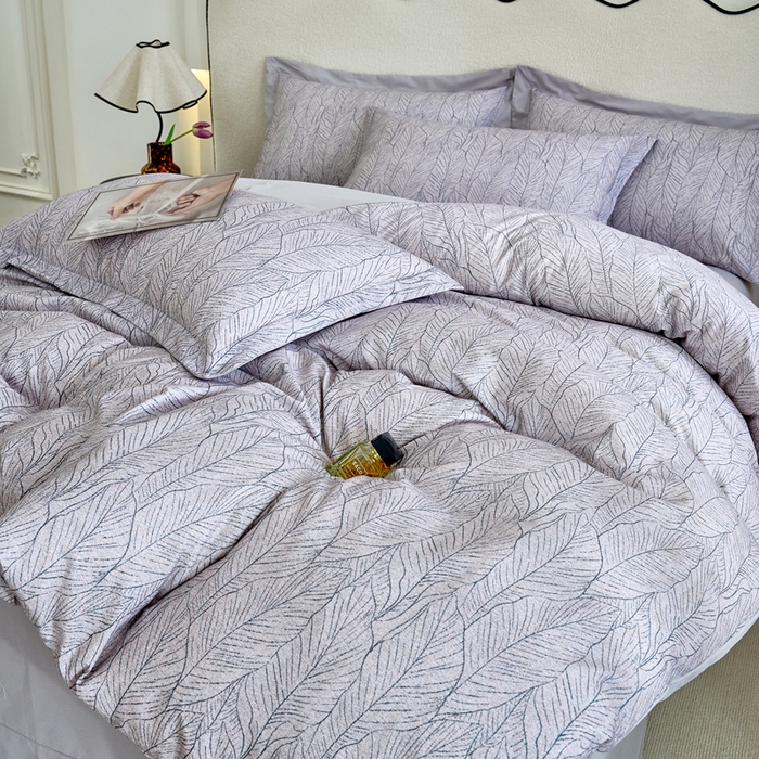 91家纺网 家纺一手货源 找家纺 三沁家居 2025新款全棉碳素磨毛数码印花四件套 伊莎莉