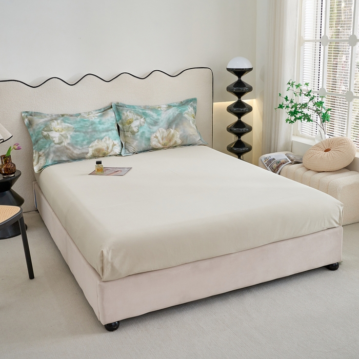 91家纺网 家纺一手货源 找家纺 三沁家居 2025新款全棉碳素磨毛数码印花四件套 弗罗拉