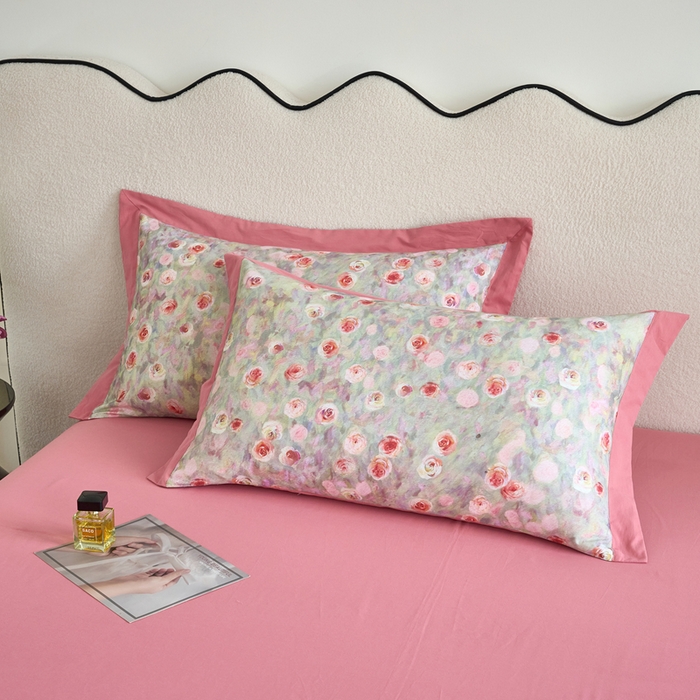 91家纺网 家纺一手货源 找家纺 三沁家居 2025新款全棉碳素磨毛数码印花四件套 罗曼蒂