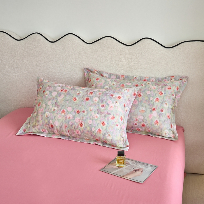 91家纺网 家纺一手货源 找家纺 三沁家居 2025新款全棉碳素磨毛数码印花四件套 罗曼蒂