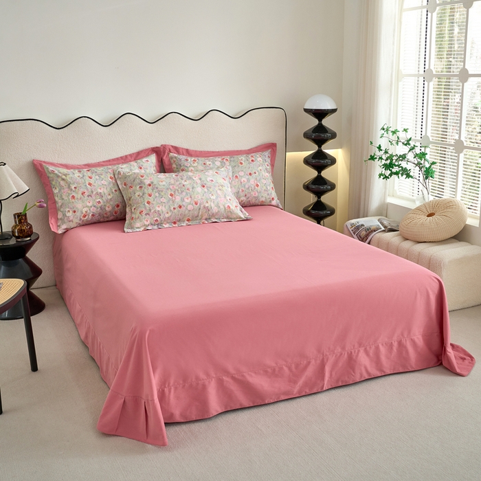 91家纺网 家纺一手货源 找家纺 三沁家居 2025新款全棉碳素磨毛数码印花四件套 罗曼蒂