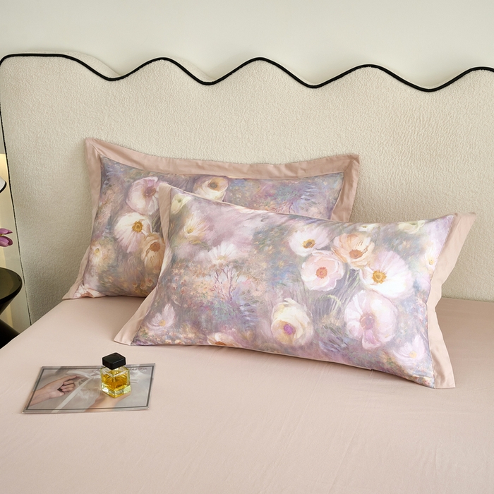 91家纺网 家纺一手货源 找家纺 三沁家居 2025新款全棉碳素磨毛数码印花四件套 维纳斯