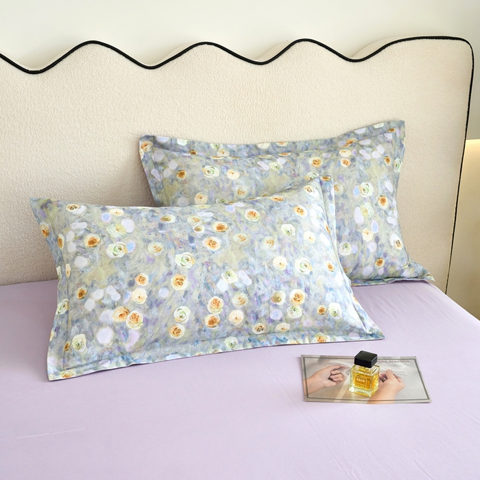 91家纺网 家纺一手货源 找家纺 三沁家居 2025新款全棉碳素磨毛数码印花四件套 艾丽丝