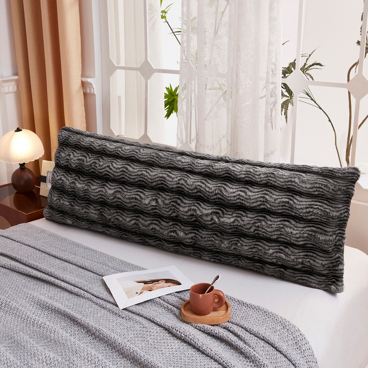 91家纺网 家纺一手货源 找家纺 （总）乐居家纺 2025新款加厚兔毛绒纯色双人枕系列