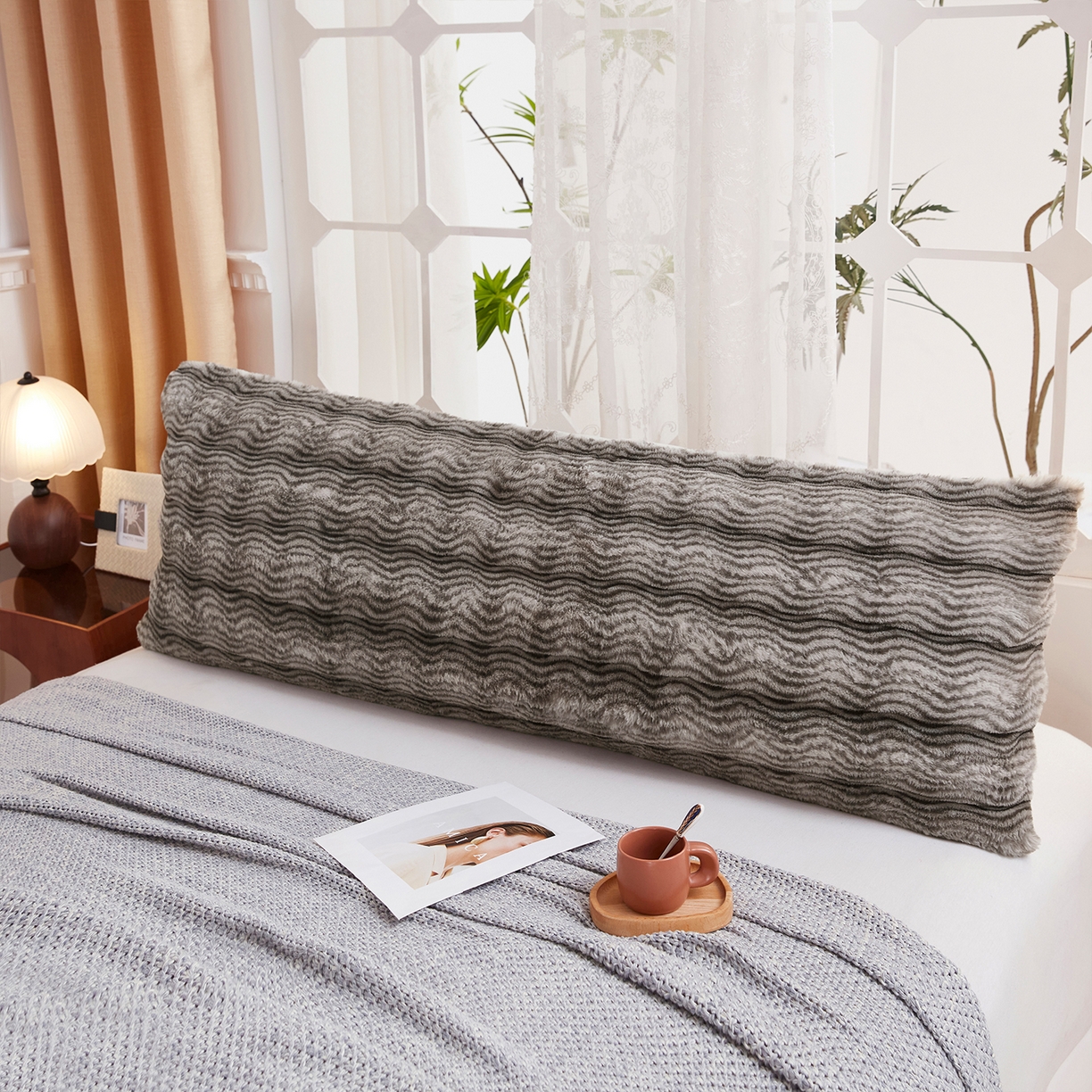 91家纺网 家纺一手货源 找家纺 （总）乐居家纺 2025新款加厚兔毛绒纯色双人枕系列