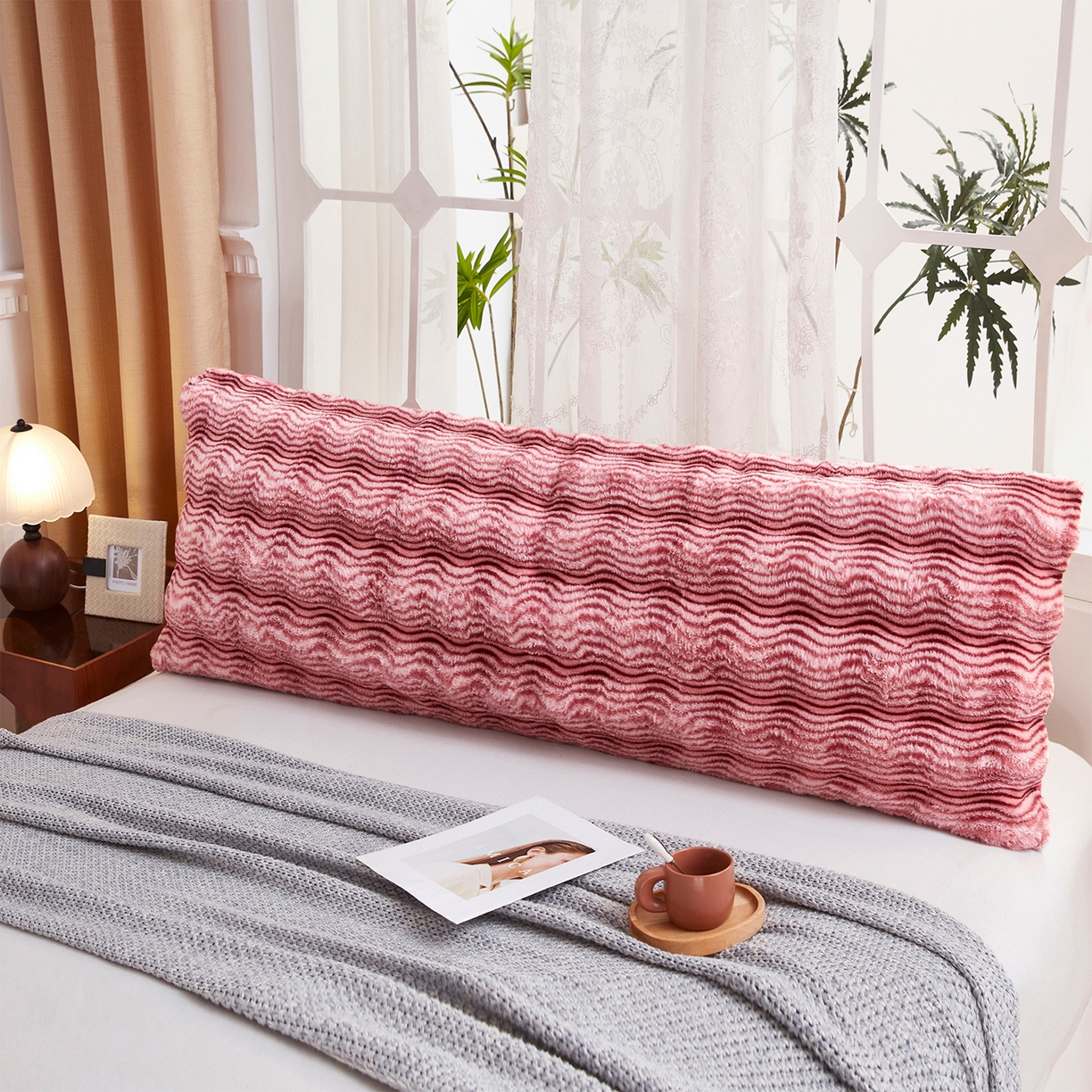 91家纺网 家纺一手货源 找家纺 （总）乐居家纺 2025新款加厚兔毛绒纯色双人枕系列