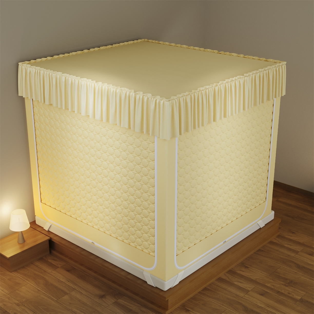 91家纺网 家纺一手货源 找家纺 （总）飞轮海蚊帐 2025新款加厚夹棉遮光防风四季可用蚊帐冬季 保暖 床帘 