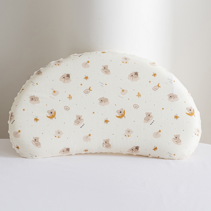 91家纺网 家纺一手货源 找家纺 昕科 2025秋冬绒豆豆-A类母婴级全棉月牙硅胶儿童枕-学生枕芯硅胶儿童枕头 月牙硅胶-星月考拉-3cm