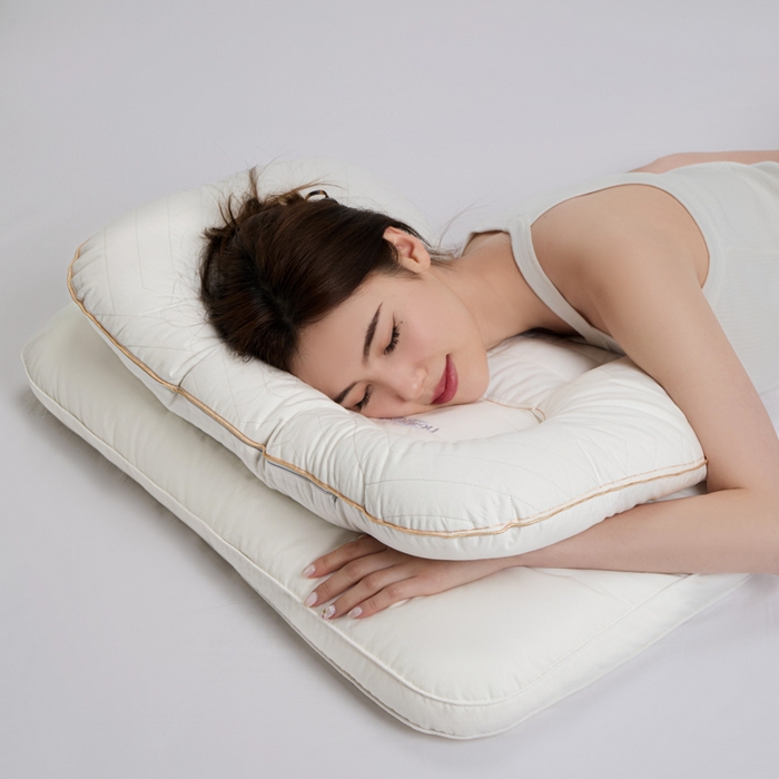 91家纺网 家纺一手货源 找家纺 （总）昕科 2025双层决明子太空枕-全棉草本决明子颈椎枕头双层不压手枕芯