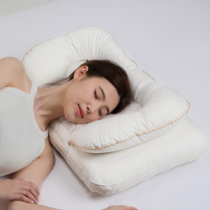 91家纺网 家纺一手货源 找家纺 （总）昕科 2025双层决明子太空枕-全棉草本决明子颈椎枕头双层不压手枕芯