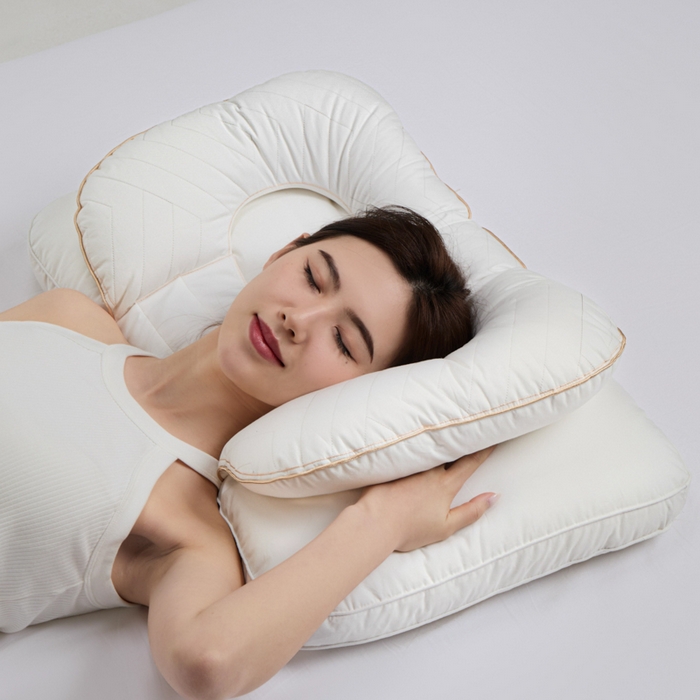 91家纺网 家纺一手货源 找家纺 （总）昕科 2025双层决明子太空枕-全棉草本决明子颈椎枕头双层不压手枕芯