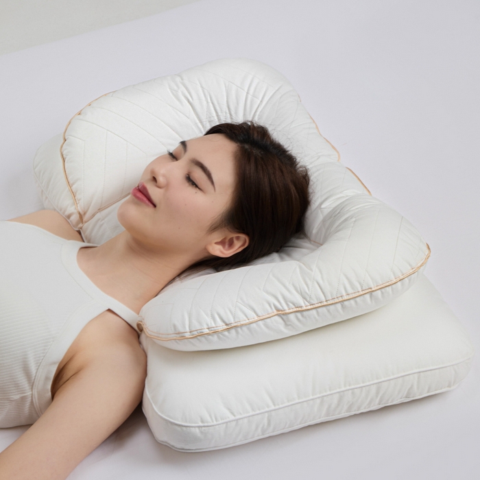 91家纺网 家纺一手货源 找家纺 （总）昕科 2025双层决明子太空枕-全棉草本决明子颈椎枕头双层不压手枕芯