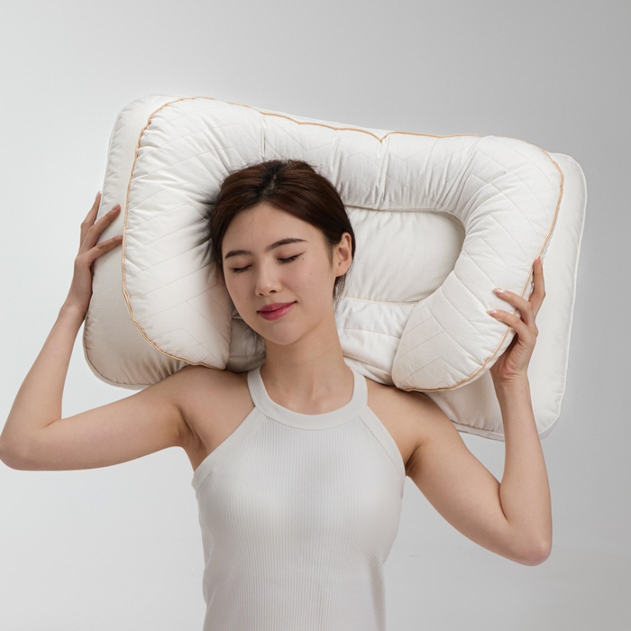 91家纺网 家纺一手货源 找家纺 （总）昕科 2025双层决明子太空枕-全棉草本决明子颈椎枕头双层不压手枕芯