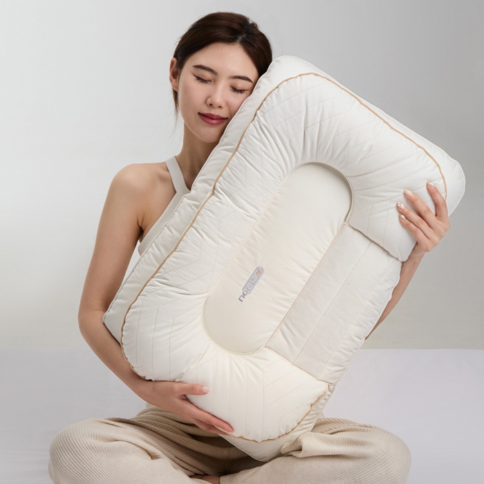 91家纺网 家纺一手货源 找家纺 （总）昕科 2025双层决明子太空枕-全棉草本决明子颈椎枕头双层不压手枕芯