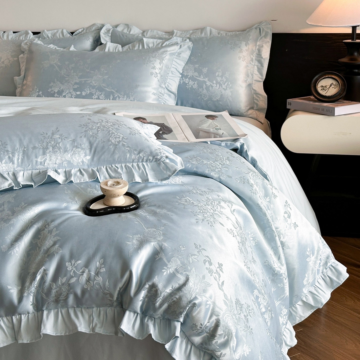 91家纺网 家纺一手货源 找家纺 （总）帝王家纺 2025新款法式小清新秋冬季加厚保暖磨毛提花四件套-繁花