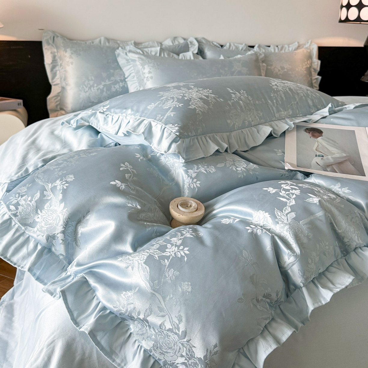 91家纺网 家纺一手货源 找家纺 （总）帝王家纺 2025新款法式小清新秋冬季加厚保暖磨毛提花四件套-繁花