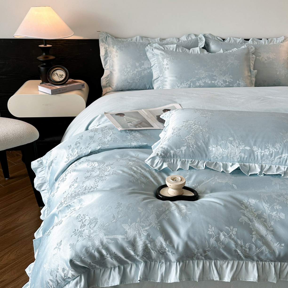 91家纺网 家纺一手货源 找家纺 （总）帝王家纺 2025新款法式小清新秋冬季加厚保暖磨毛提花四件套-繁花