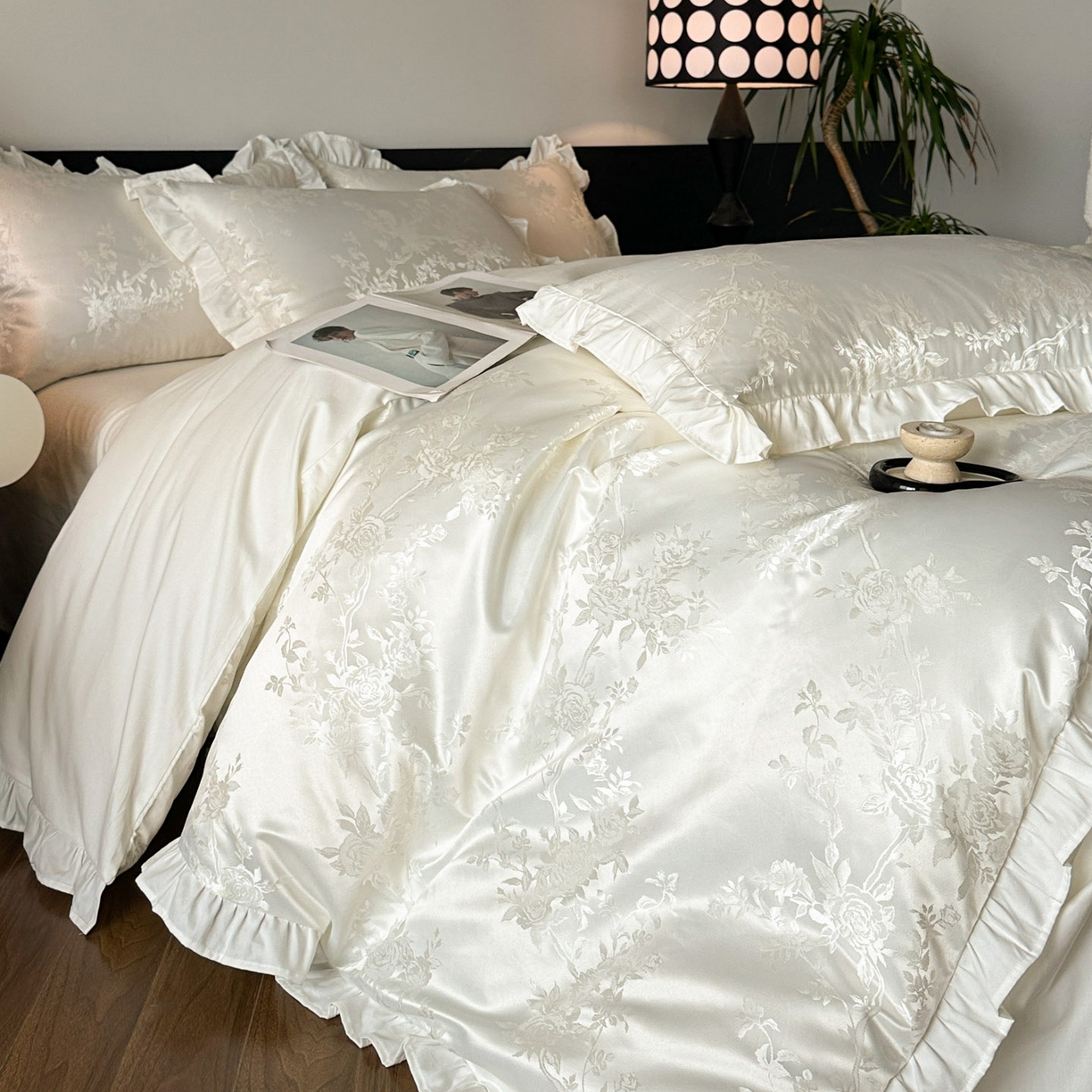 91家纺网 家纺一手货源 找家纺 （总）帝王家纺 2025新款法式小清新秋冬季加厚保暖磨毛提花四件套-繁花