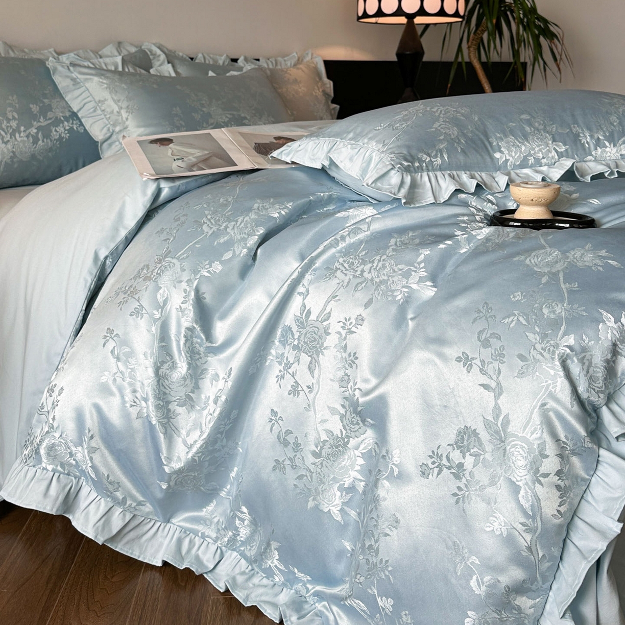 91家纺网 家纺一手货源 找家纺 （总）帝王家纺 2025新款法式小清新秋冬季加厚保暖磨毛提花四件套-繁花