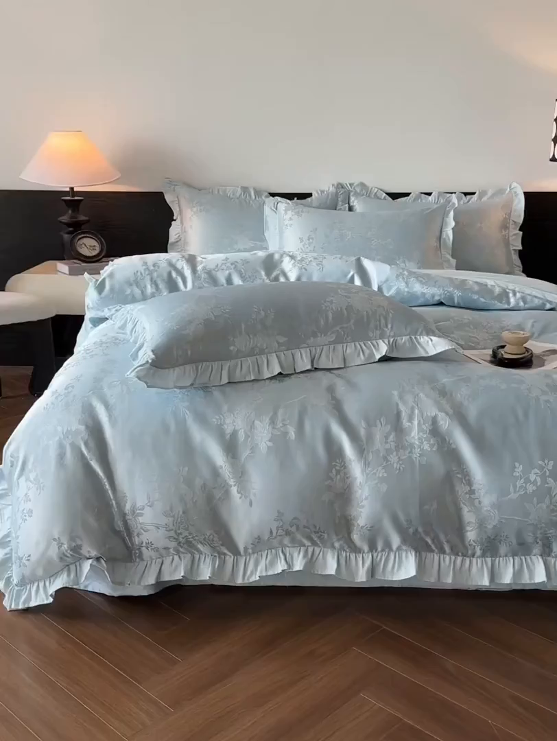 91家纺网 家纺一手货源 找家纺 （总）帝王家纺 2025新款法式小清新秋冬季加厚保暖磨毛提花四件套-繁花