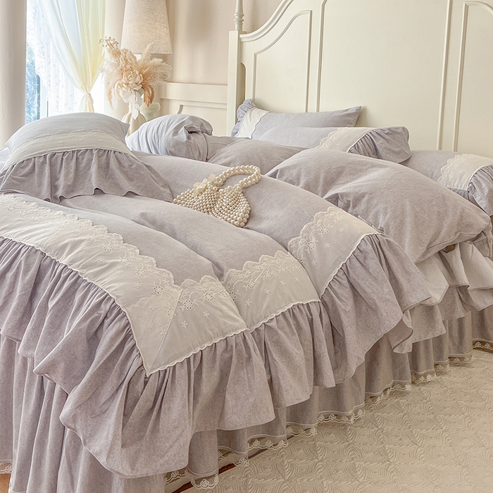 91家纺网 家纺一手货源 找家纺 （总）网红馆（ck家纺） 2025新款全棉磨毛蕾丝边花边四件套--梵妮系列