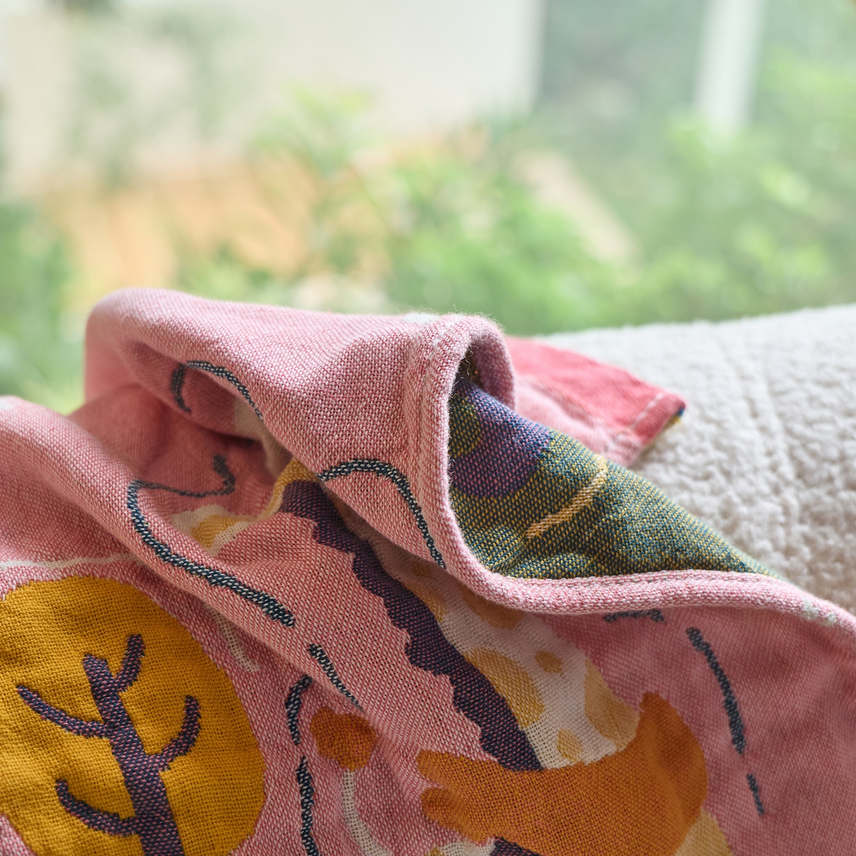 91家纺网 家纺一手货源 找家纺 沐瑟家纺 2025新款全棉纱布儿童卡通小毛巾 长颈鹿 25*50cm/条