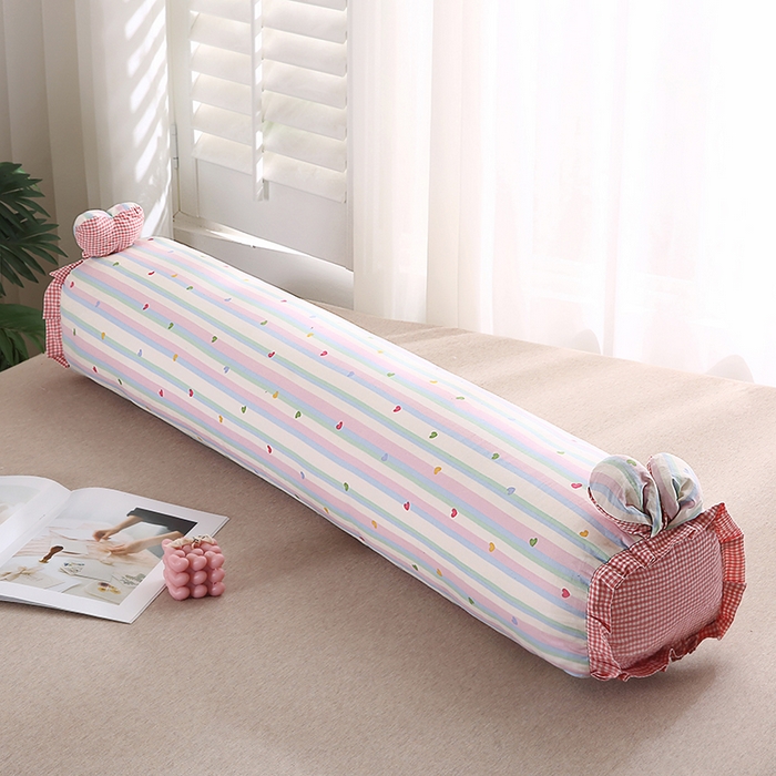 91家纺网 家纺一手货源 找家纺 金牛枕芯 2025新款A类全棉双层纱印花长枕头枕芯 彩虹爱心