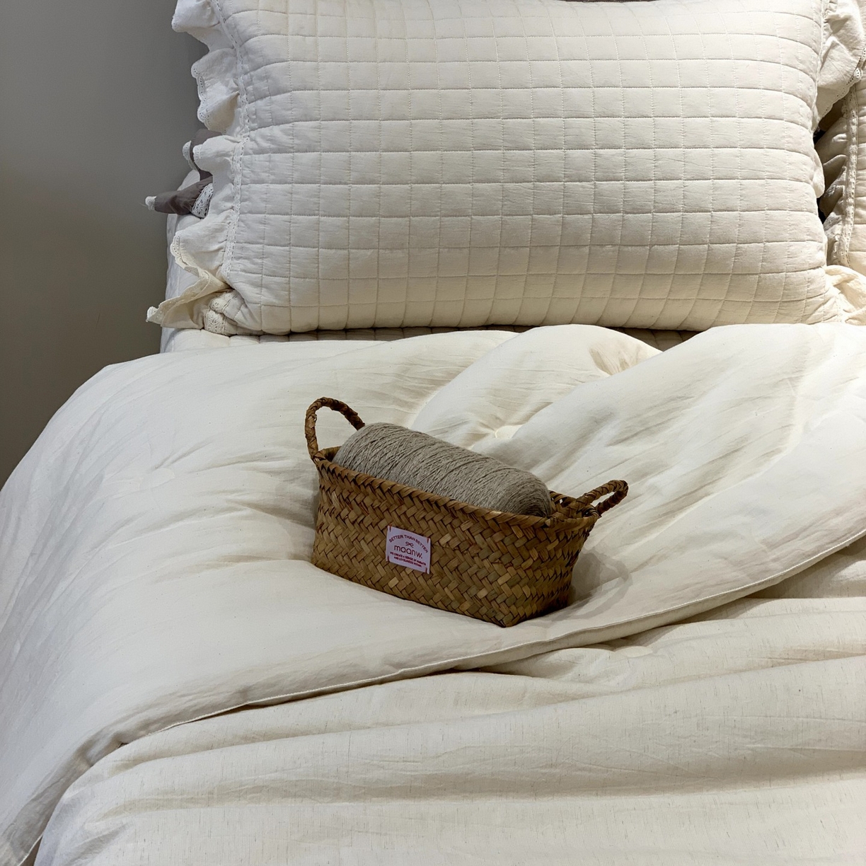 91家纺网 家纺一手货源 找家纺 汇庭 2025秋冬新款棉与麻春秋极简床盖系列 棉与麻春秋白色（极简床盖白色