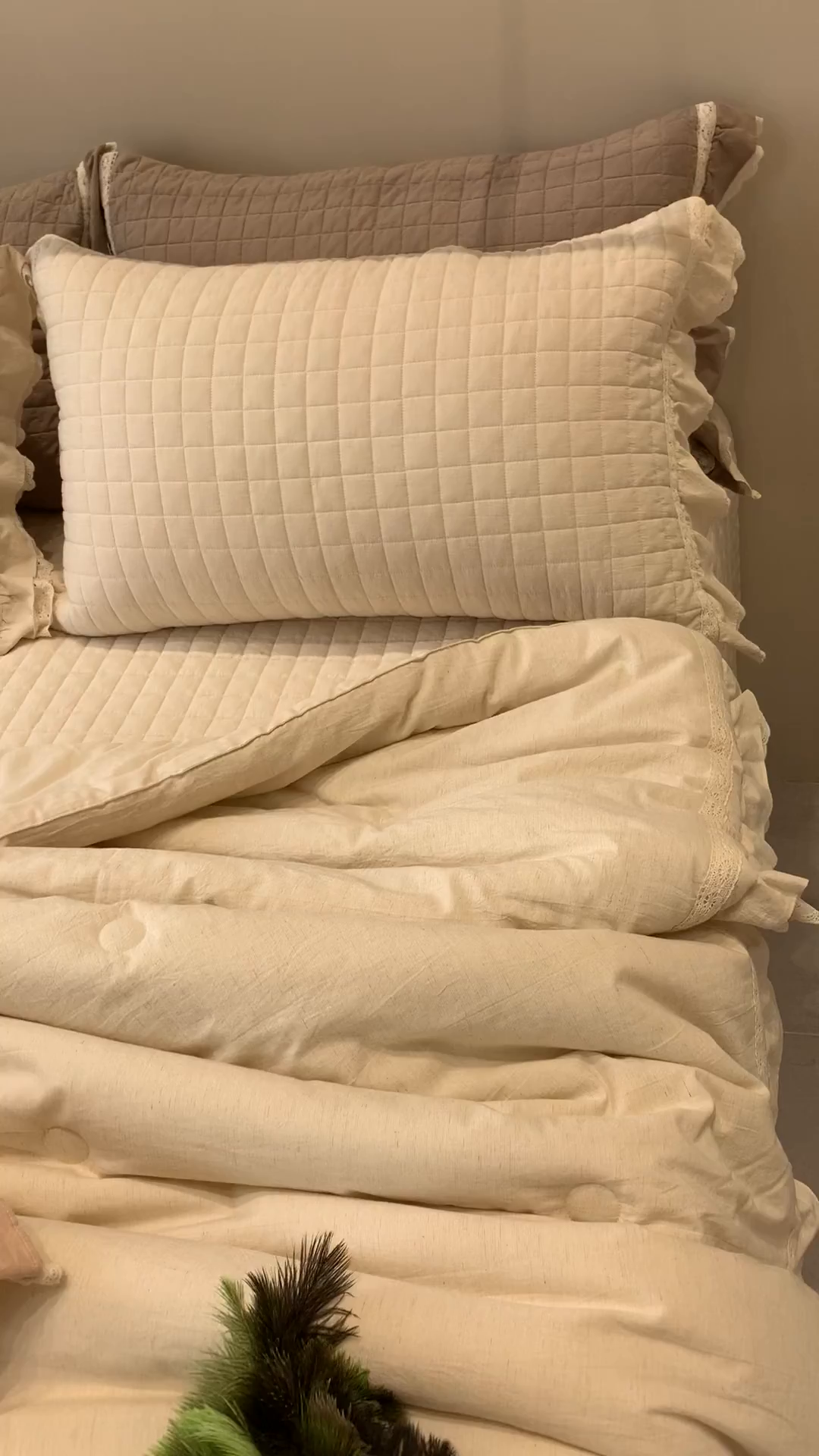 91家纺网 家纺一手货源 找家纺 汇庭 2025秋冬新款棉与麻春秋极简床盖系列 棉与麻春秋咖色（极简床盖咖色