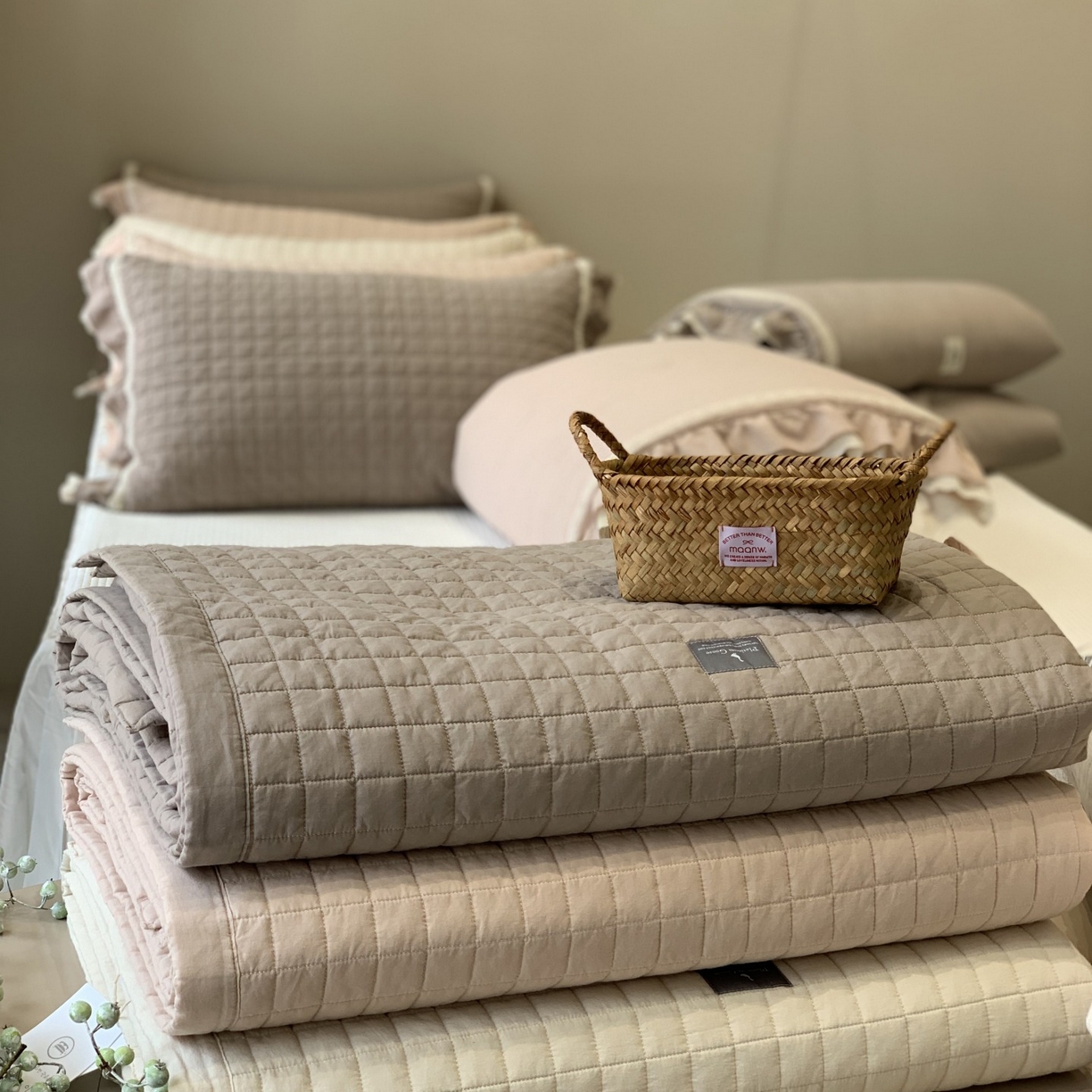 91家纺网 家纺一手货源 找家纺 汇庭 2025秋冬新款棉与麻春秋极简床盖系列 组合