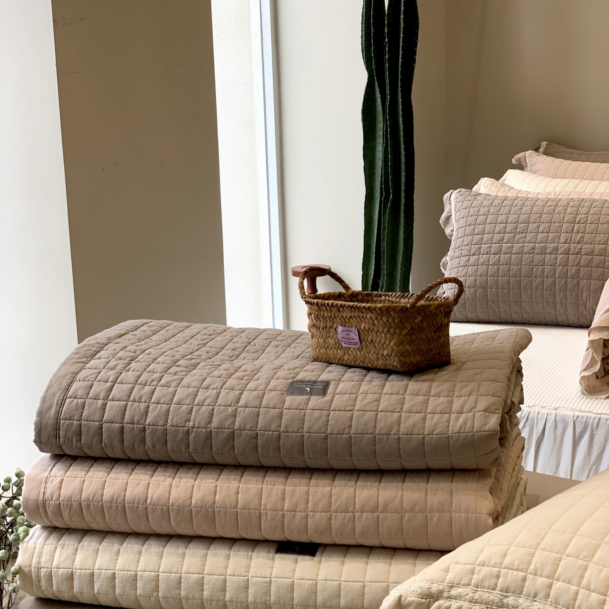 91家纺网 家纺一手货源 找家纺 汇庭 2025秋冬新款棉与麻春秋极简床盖系列 组合