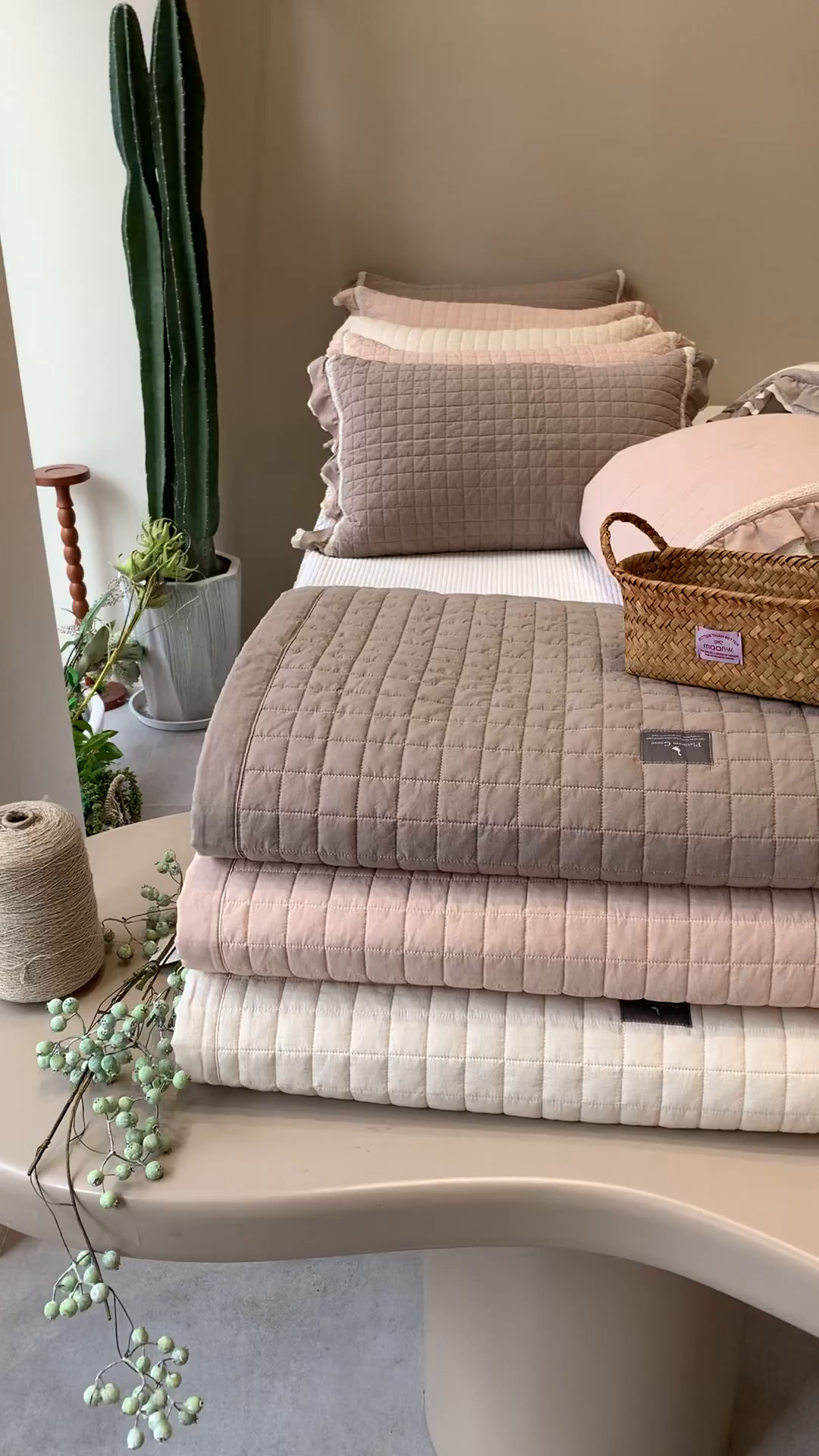 91家纺网 家纺一手货源 找家纺 汇庭 2025秋冬新款棉与麻春秋极简床盖系列 组合