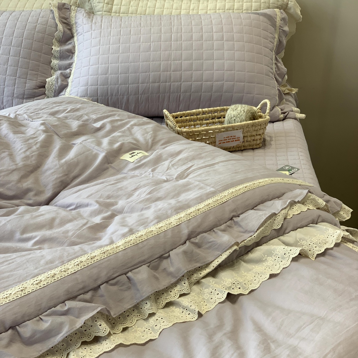 91家纺网 家纺一手货源 找家纺 汇庭 2025秋冬新款棉与麻春秋极简床盖系列 棉与麻春秋紫（极简床盖紫色