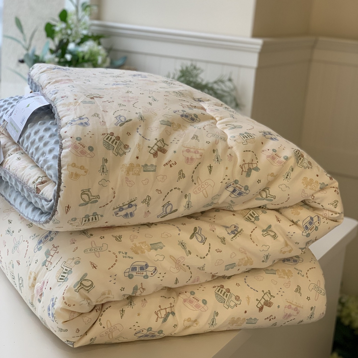 91家纺网 家纺一手货源 找家纺 汇庭 2025秋冬新款全棉单人豆豆被冬被子被芯系列 小汽车