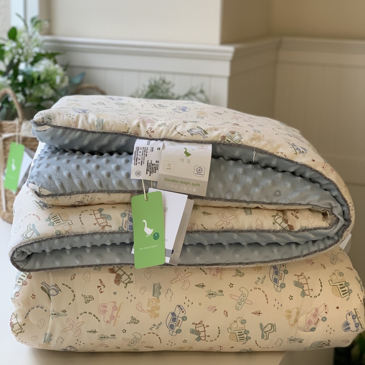 91家纺网 家纺一手货源 找家纺 汇庭 2025秋冬新款全棉单人豆豆被冬被子被芯系列 小汽车