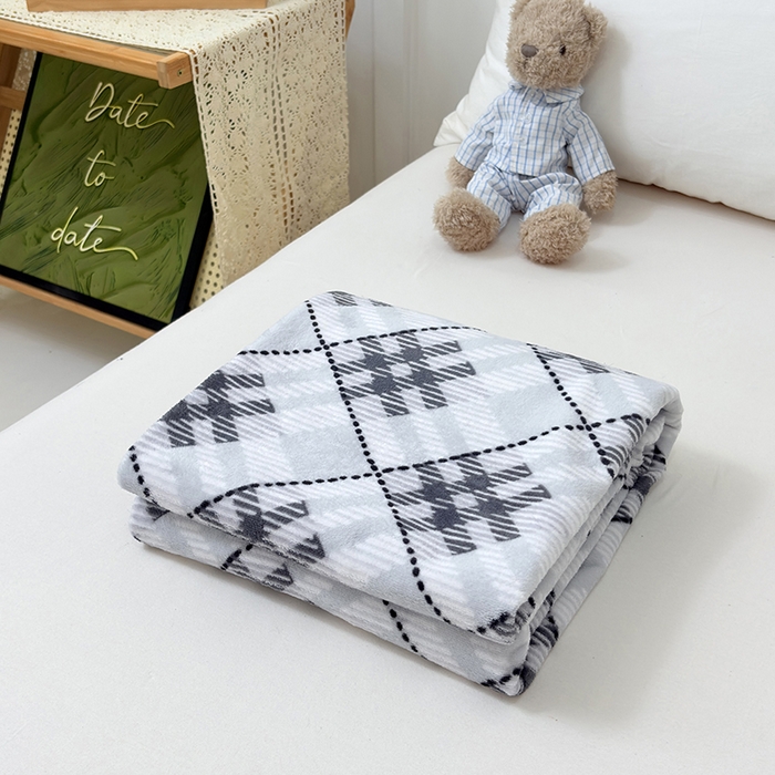 91家纺网 家纺一手货源 找家纺 茗婷家纺 2025新款牛奶绒防水床单隔尿垫供跨境外贸亚马逊秋冬热款 mm格灰