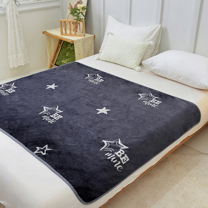 91家纺网 家纺一手货源 找家纺 茗婷家纺 2025新款牛奶绒防水床单隔尿垫供跨境外贸亚马逊秋冬热款 英伦风深灰